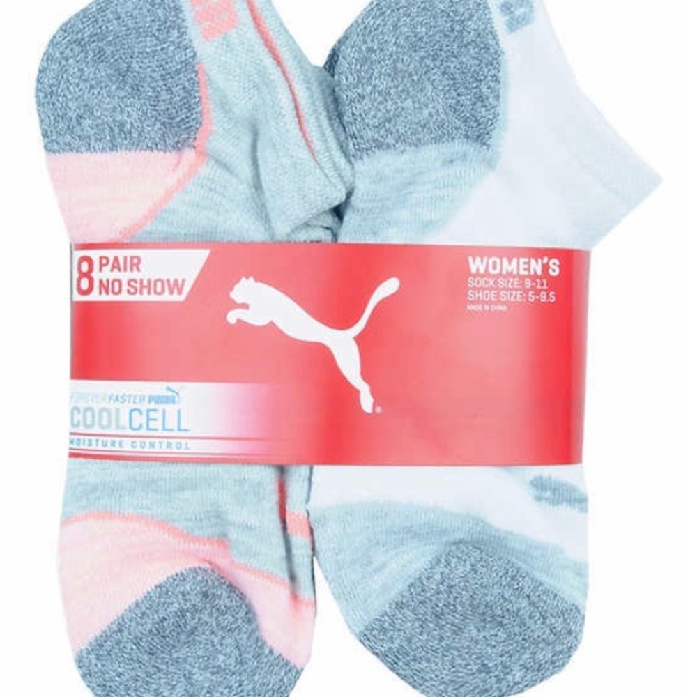 Puma Ladies No Show Socks 8-pair White Regular Size - Picture 2 of 3